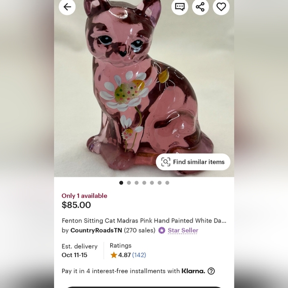 Fenton Stylized Cat - Picture 11 of 14